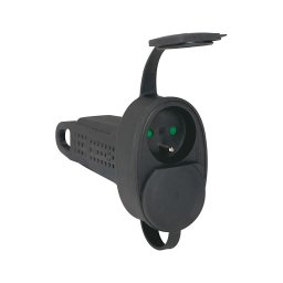 Priză cauciucată fără cablu 250V/16A 2X2P+T IP44 neagră Legrand 50575