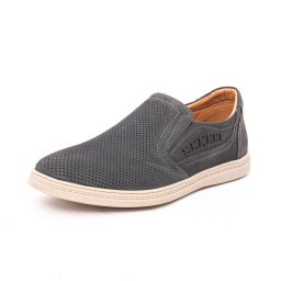 Pantofi slip-on bărbați Battisto Lascari gri din piele întoarsă perforată QS-2