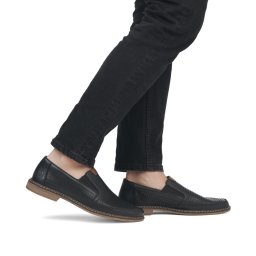 Pantofi Bărbați Rieker 13459-00 Negru – Piele Naturală Perforată