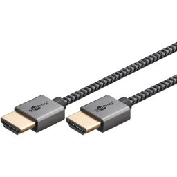 Cablu Slim High Speed HDMI 4K60Hz T-T 1m brodat, Goobay G75752