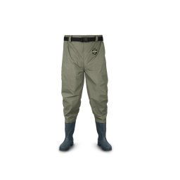 Pantaloni wading impermeabili DELPHIN Hron, cizma inclusa, pana in talie
