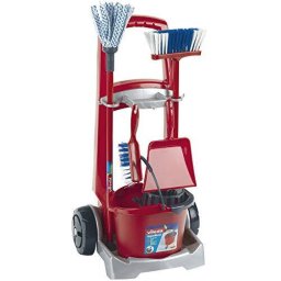 Theo Klein Vileda broom wagon, children's home appliance (red / gray)