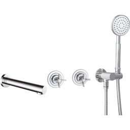 Set de duș TEMISTO, montare încastrată, cu pipa, finisaj cromat – Cod BQT_018P