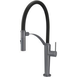 Baterie bucătărie CORDA, cu pipă flexibilă și 2 funcții, finisaj titan – Cod BRC_D72M