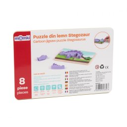 PUZZLE DIN LEMN STEGOZAUR, 8 PIESE