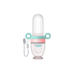 Dizpozitiv de hranire cu 2 tetine : suzeta fructe + lingurita, U-Grow