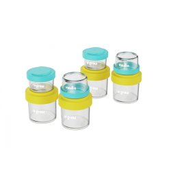 Set 8 recipiente cu capac pentru stocare hrana copii , 4*80ml + 4*220ml, U-Grow