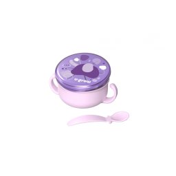 Bol 2 in 1 pentru snackuri cu lingurita, mov, U-Grow