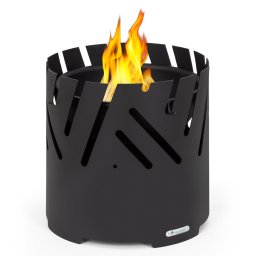 Blumfeldt Crown 3 în 1, șemineu, Ø 46 cm, rezistentă la apă și îngheț, placă de grătar, grătar de grătar, placă de bambus (GDI11-Crown-BK)