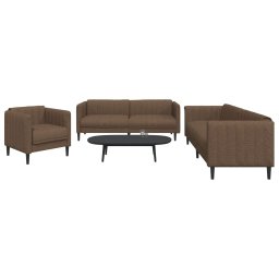 Set de canapele, 3 piese, maro, textil GartenMobel Dekor