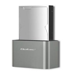 Statie de andocare Qoltec HDD/SSD, 2,5"-3,5" SATA , USB 3.0, Gri