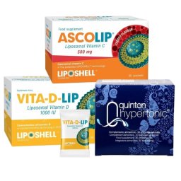 Pachet Vitamina C cu aroma de cirese, Vitamina D lipozomala si Plasma Quinton hipertonic