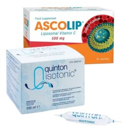Pachet Vitamina C cu aroma de cirese si Plasma Quinton izotonic