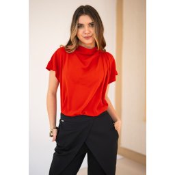 Bluza dama uni din sifon AMMA, rosu