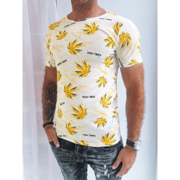 T-shirt męski z nadrukiem biały Dstreet