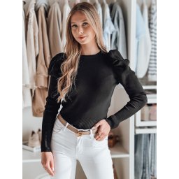 Pulover de damă cu mâneci bufante ELENORI negru