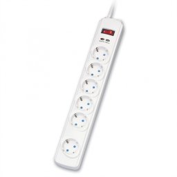 Prelungitor cu protectie 6 prize Schuko 1.8m, Roline 19.07.1606*