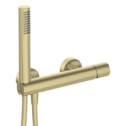 Baterie pentru duș SILIA HEXA, cu set de duș – Finisaj auriu periat – Cod BHS_R41M