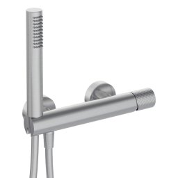 Baterie pentru duș SILIA HEXA, cu set de duș – Finisaj oțel șlefuit – Cod BHS_F41M