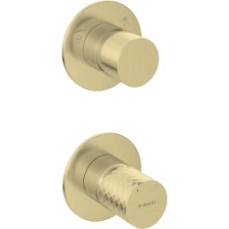 Baterie pentru duș încastrată SILIA HEXA, cu comutator – Finisaj auriu periat – Cod BHS_R44P