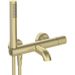 Baterie pentru cadă SILIA HEXA, cu set de duș – Finisaj auriu periat – Cod BHS_R11M