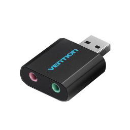Placa de sunet PLACI de SUNET Vention USB External Sound Card Black Metal Type, "VAB-S17-B" (timbru verde 0.08 lei)