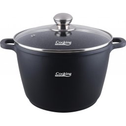 Oala cu capac Heinner HR-SCO-A0628A, 10 L, aluminiu turnat, Negru