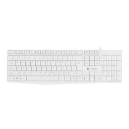 Tastatura Natec Nautilus NKL-1951, US, slim, 105 taste, cu fir, Alb