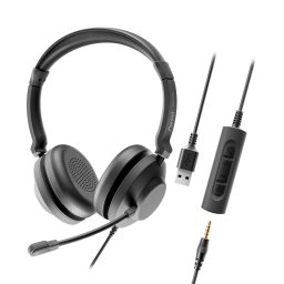 Casti cu microfon Axtel AXH-ONEUCD-35, USB/3.5mm jack, Black