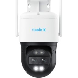 Camera de supraveghere pentru exterior Reolink Trackmix Series W760, 4K, 360 PTZ cu vizualizare dubla si urmarire automata, color night vision, zoom hibrid 6X, Wi-Fi 2.4/5Ghz, 8 Mpx, Alb-Negru