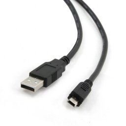 CABLU alimentare si date GEMBIRD, pt. smartphone, USB 2.0 (T) la Mini-USB 2.0 (T), 1.8m, conectori auriti, negru