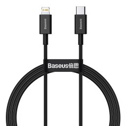 CABLU alimentare si date Baseus Superior, Fast Charging Data Cable pt. smartphone, USB Type-C la Lightning Iphone PD 20W, 1m, negru