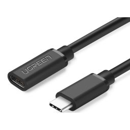 CABLU USB Type-C Ugreen prelungitor, "US353" USB Type-C (T) la USB Type-C (M), 1m, negru