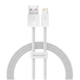CABLU alimentare si date Baseus Dynamic Series, Fast Charging Data Cable pt. smartphone, USB la Lightning Iphone 2.4A, 1m, braided, alb