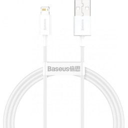 CABLU alimentare si date Baseus Superior, Fast Charging Data Cable pt. smartphone, USB la Lightning Iphone 2.4A, 2m, alb