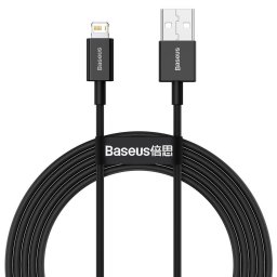 CABLU alimentare si date Baseus Superior, Fast Charging Data Cable pt. smartphone, USB la Lightning Iphone 2.4A, 2m, negru