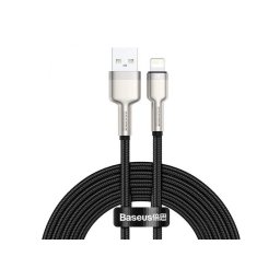 CABLU alimentare si date Baseus Cafule Metal, Fast Charging Data Cable pt. smartphone, USB la Lightning Iphone 2.4A, braided, 2m, negru