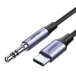 CABLU Ugreen, "AV143", USB Type-C(T) to Jack 3.5mm(T),nu are chip DAC, lungime 1m, gri