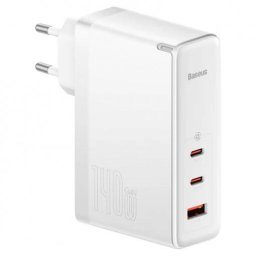 INCARCATOR retea Baseus GaN5 Pro, Quick Charge 140W, 1 x USB, 2 x USB Type-C, include cablu USB Type-C la USB Type-C 100W 1m, alb