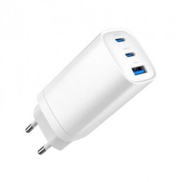 ALIMENTATOR retea 220V GEMBIRD, universal, 2 x USB Type-C 3.25A PD 65W, 1 x USB-A 3.0 maxim 2.25A QC 27W, alb, "TA-UC-PDQC65-01-W"