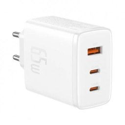 INCARCATOR RETEA Baseus Cube Pro, Quick Charge 65W, 2 x USB Type-C Output 5V/3A, 1 x USB, alb
