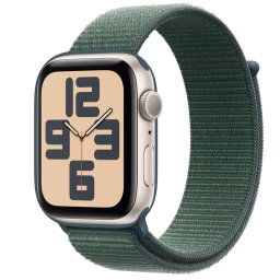 Apple Watch SE2 V3, Starlight Aluminium Verde, Sport Loop, 44 MM, GPS, WLAN, Monitor Cardiac, Lake Green Sport Loop