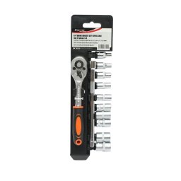 Trusa chei tubulare, 1/4"", cu clichet reversibil, extensie, 12 piese, Breckner Germany