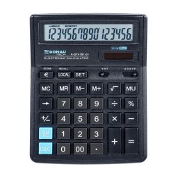 Calculator de birou Calculator de birou, 16 digits, 193 x 143 x 38 mm, Donau Tech DT4161 - negru