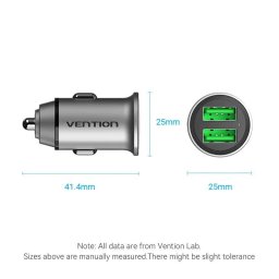 2x USB-A QC3.0 FCP AFC 17W Gri