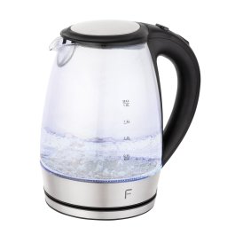 Fierbator electric Fakir Picardi, 1.8L, 2200w, Oprire automata, Iluminare LED, Sticla/Inox