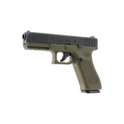 Pistol airsoft cu bile de plastic GLOCK 17 Gen5, BB 6 mm, 2 jouli, negru-verde
