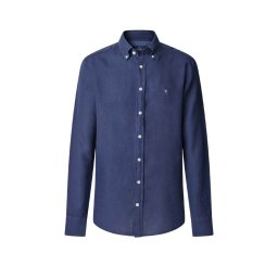 HACKETT Cămaşă Drop 2 Ess Gmd Linen Brpt HM3010264 591 ink blue