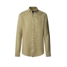 HACKETT Cămaşă Drop 2 Ess Gmd Linen Brpt HM3010264 715 light khaki gre