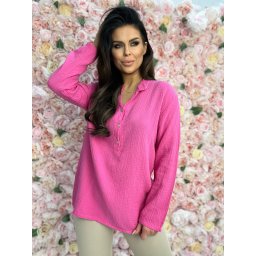 Pink shirt Och Bella BI-1144.hotpink
